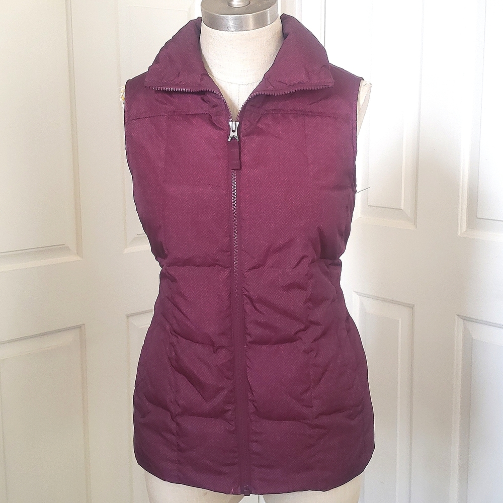LAND'S END Quilted Down Puffer Vest Red Cranberry Burgundy • EXTRA SMALL - Picture 3 of 13